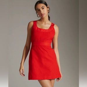 Anthropologie Maeve scoop neck red minidress size 4